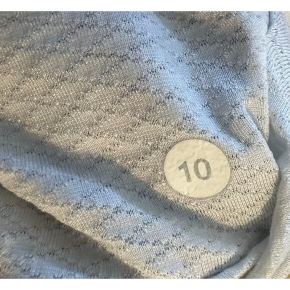 10 Lululemon Runderful 1/2 Zip Mini Check Pique White Heathered Slate Pullover - Picture 4 of 5